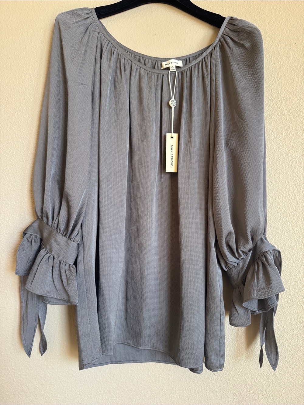 Max Studio Tie Cuff Blouse